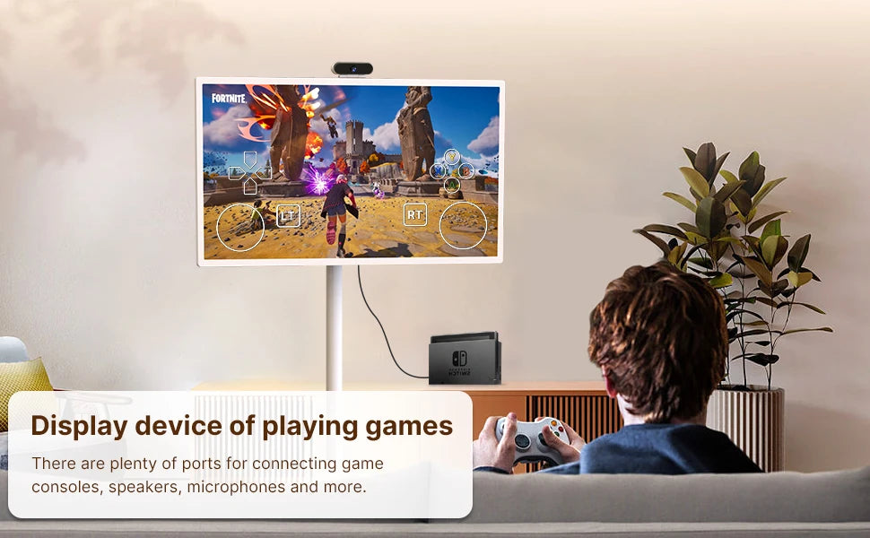 Smart Home Fitness Entertainment Movable Charging Screen Built-In Dual Speaker High-Definition Camera Smart Interactive Displays