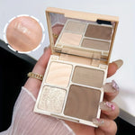 1pc Luxurious Matte Highlighter Bronzer Palette Smudge-Proof Contouring Coverage for Flawless Face Shading & Grooming