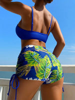 2025 High Waist Drawstring Front Bikini Set – Women's Swimsuit Swimwear Beachwear
