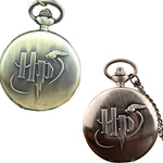 Golden Thief Necklace Pocket Watch Hogwarts Retro Flip Quartz Watch Men's and Women's Hanging Chain Clothing Accessories