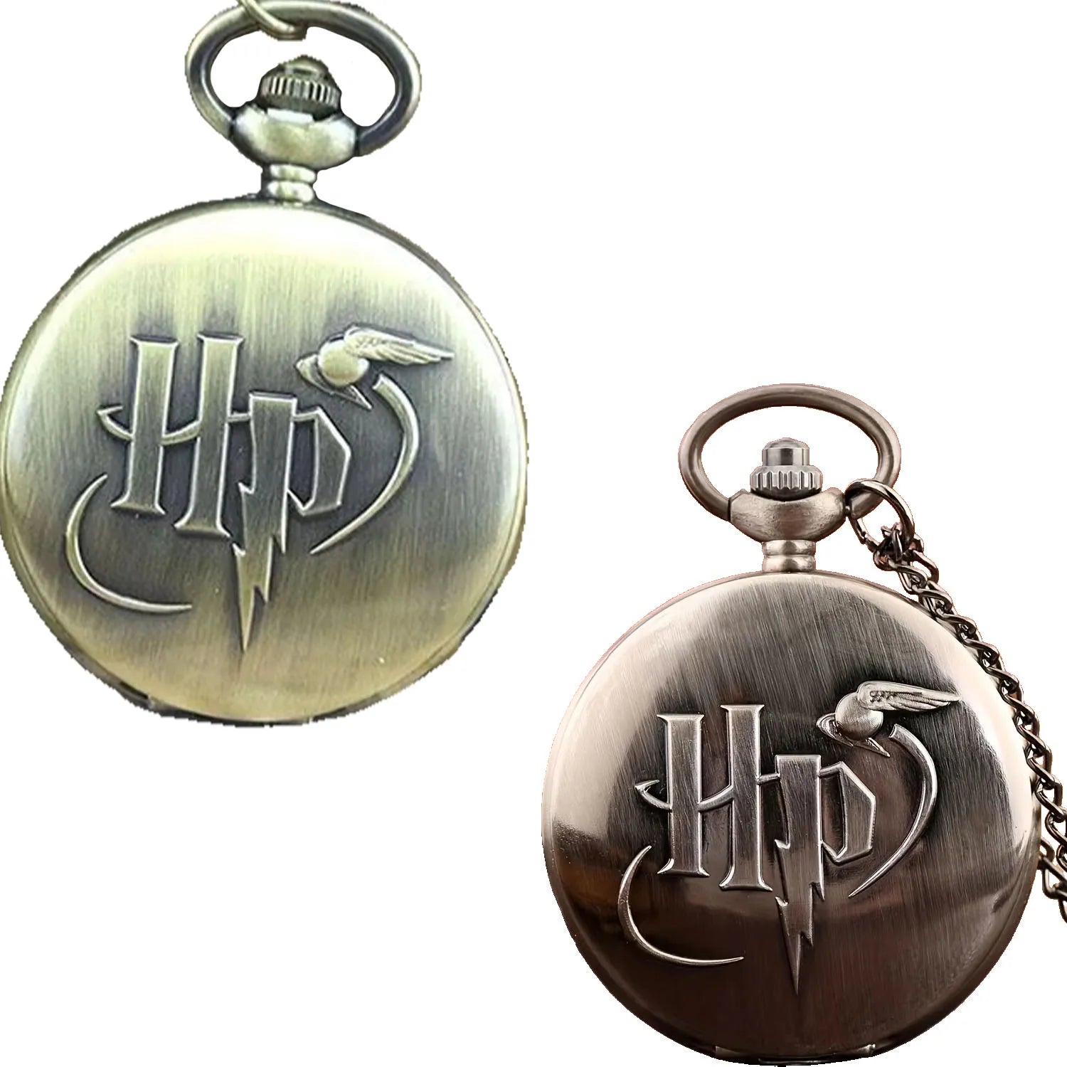 Golden Thief Necklace Pocket Watch Hogwarts Retro Flip Quartz Watch Men's and Women's Hanging Chain Clothing Accessories