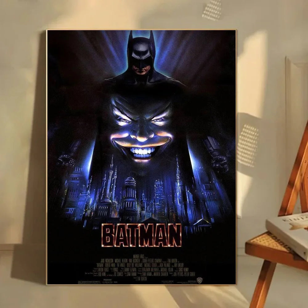 1oc Batmans Movie Poster Self-adhesive Art Waterproof Paper Sticker Coffee House Bar Room Wall Decor
