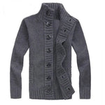 Men Sweater New Autumn Front Button Cardigan Stand Collar Sweaters for Men Coat Winter Warm Knitwear Clothing pull homme MY271