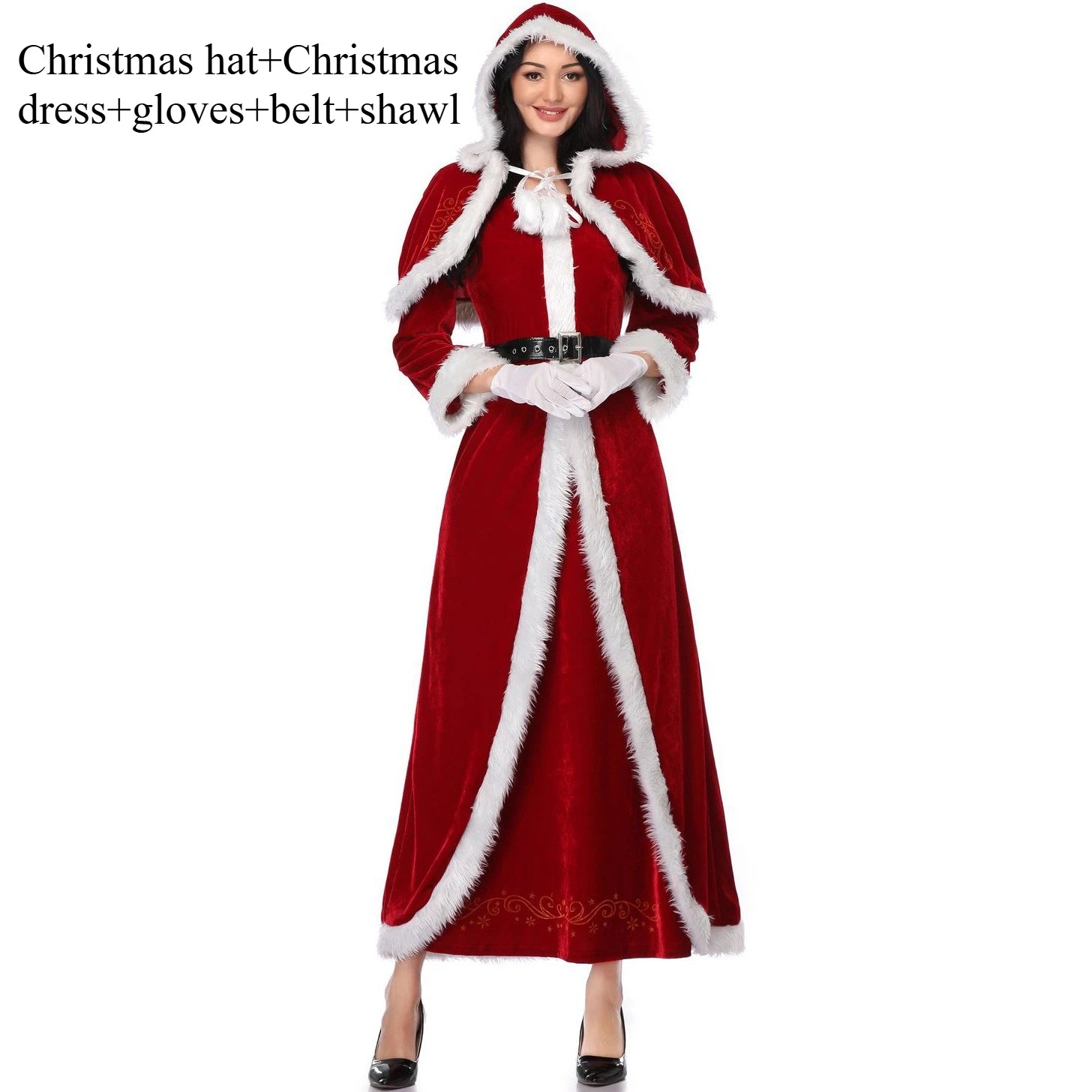 Christmas Costume Deluxe Suit Adult Women Cosplay Costume Santa Claus Funny Xmas Outfit New Year Party Fancy Clothing Premium