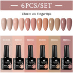 MSRUIOO 6pcs Nude Pink Gel Nail Polish Set Glitter Colorful Semi Permanent UV Gel Kits DIY Nail Art Painting Varnish Manicure