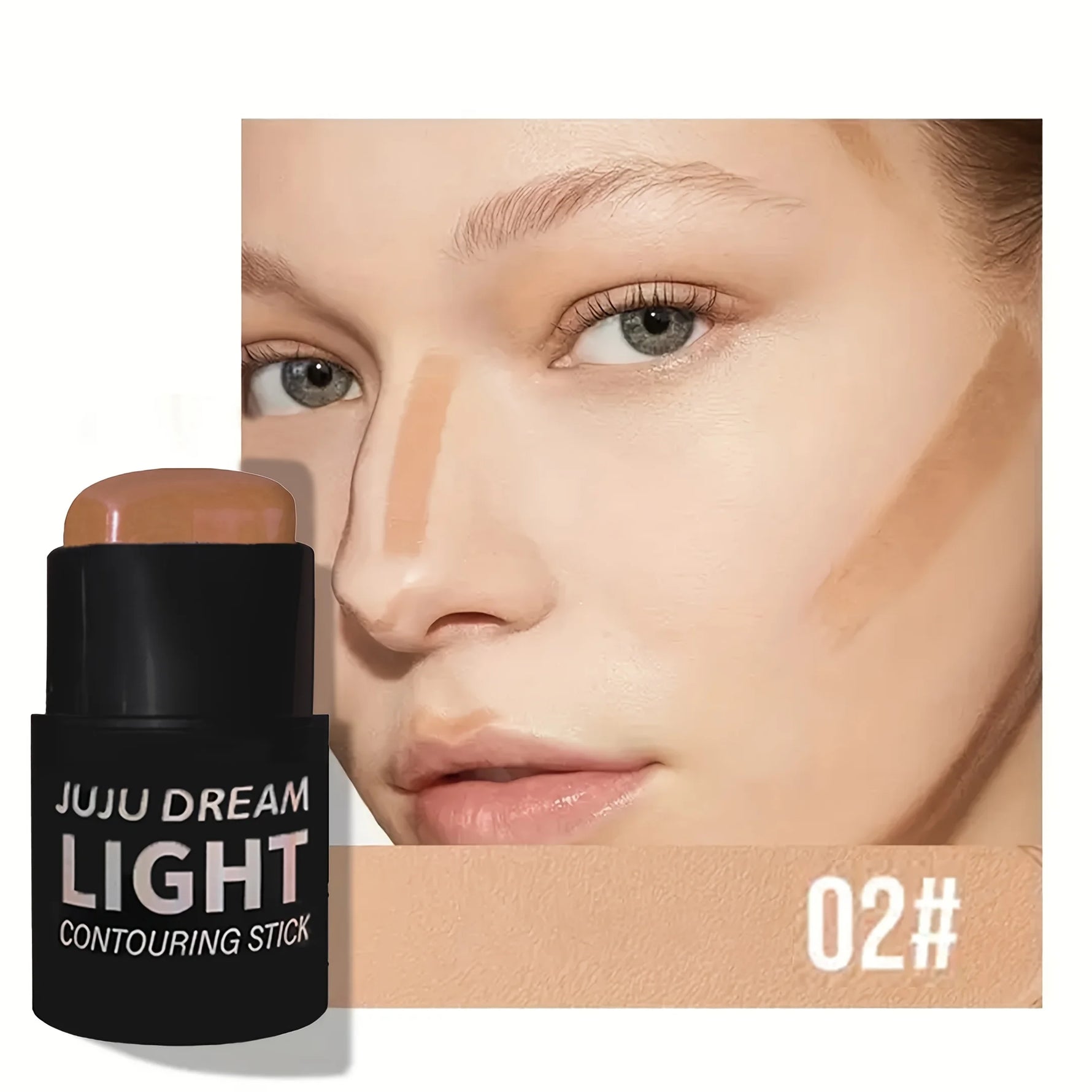 Long-Lasting Contour Stick: Matte Bronzer, Nose Sculpting Stick and Face Defining Solid Contour Cream - Travel-Friendly Design