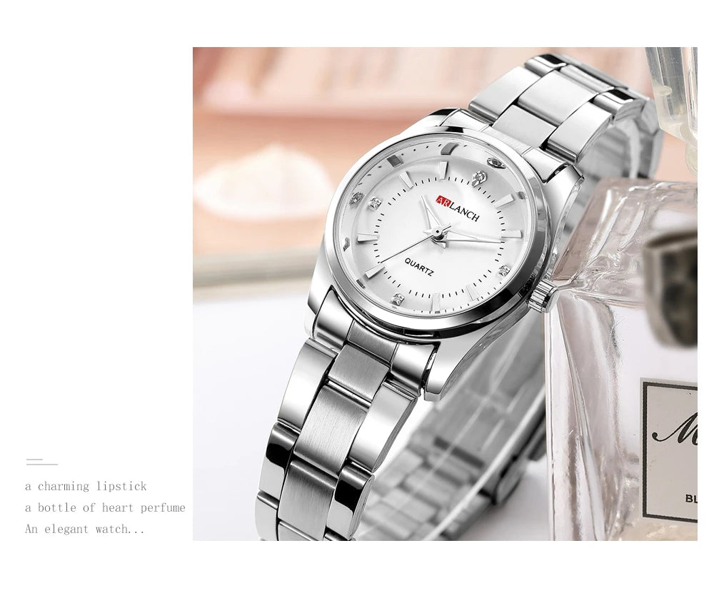 Luxury Women's Watch 29mm Fashionable Stainless Steel Rhinestone Pink Minimalist Girl Clock Outdoor Travel Women Wrist Watches