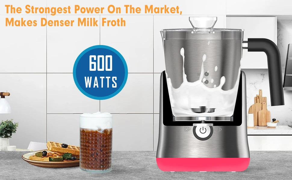 DEVISIB 4 in 1 Multi-function Milk Frother Electric Hot and Cold for Making Latte Cappuccino Coffee Chocolate Kitchen Appliances