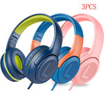 1/2/3Pcs AWATRUE AT2 Kids Headphones Wired Toddler Headsets with Mic Over-Ear Headphone Foldable on-Ear Design for PC,Laptop