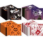 20/40/60/80/100pcs Halloween Theme Party Disposable Napkins Cocktail Napkin Bat Spider Pumpkin Halloween Holiday Decor Tableware