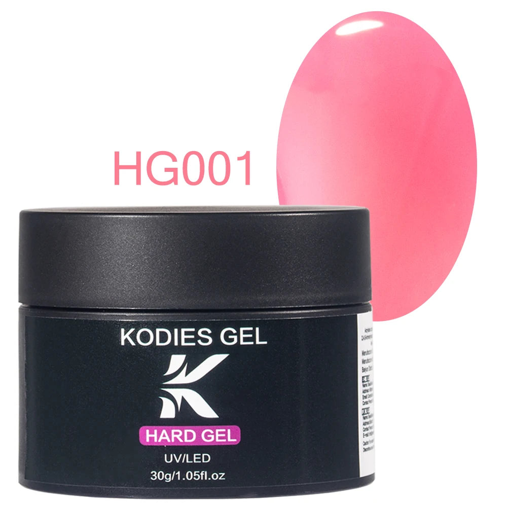 KODIES GEL Acrylic Builder Nail Gel for Extension 30g Blush Pink Soft Hard Construction Gel Semi Permanent UV Manicure Nail Art