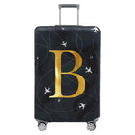 Luggage Compartment Protective Cover Letter Series Black Wear Resistant Fabric Dust Cover for18-32 Inch Travel Case Covers