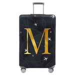 Luggage Compartment Protective Cover Letter Series Black Wear Resistant Fabric Dust Cover for18-32 Inch Travel Case Covers