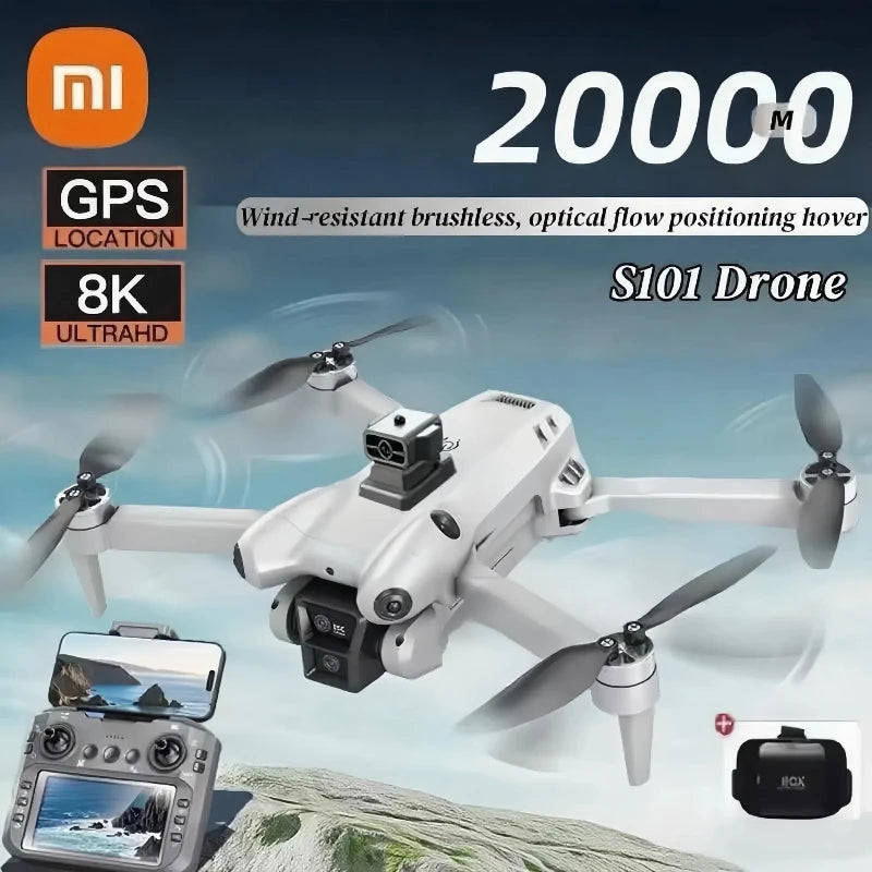 Xiaomi S101 Drone 8K HD Professinal Dual Camera 20000M 5G WiFi 120° Wide-angle ESC UAV With screen Obstacle Avoidance Quadcopter