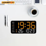 Giant Intelligent Digital Wall Clock｜One screen to control time-temperature-date, home technology pulls full!