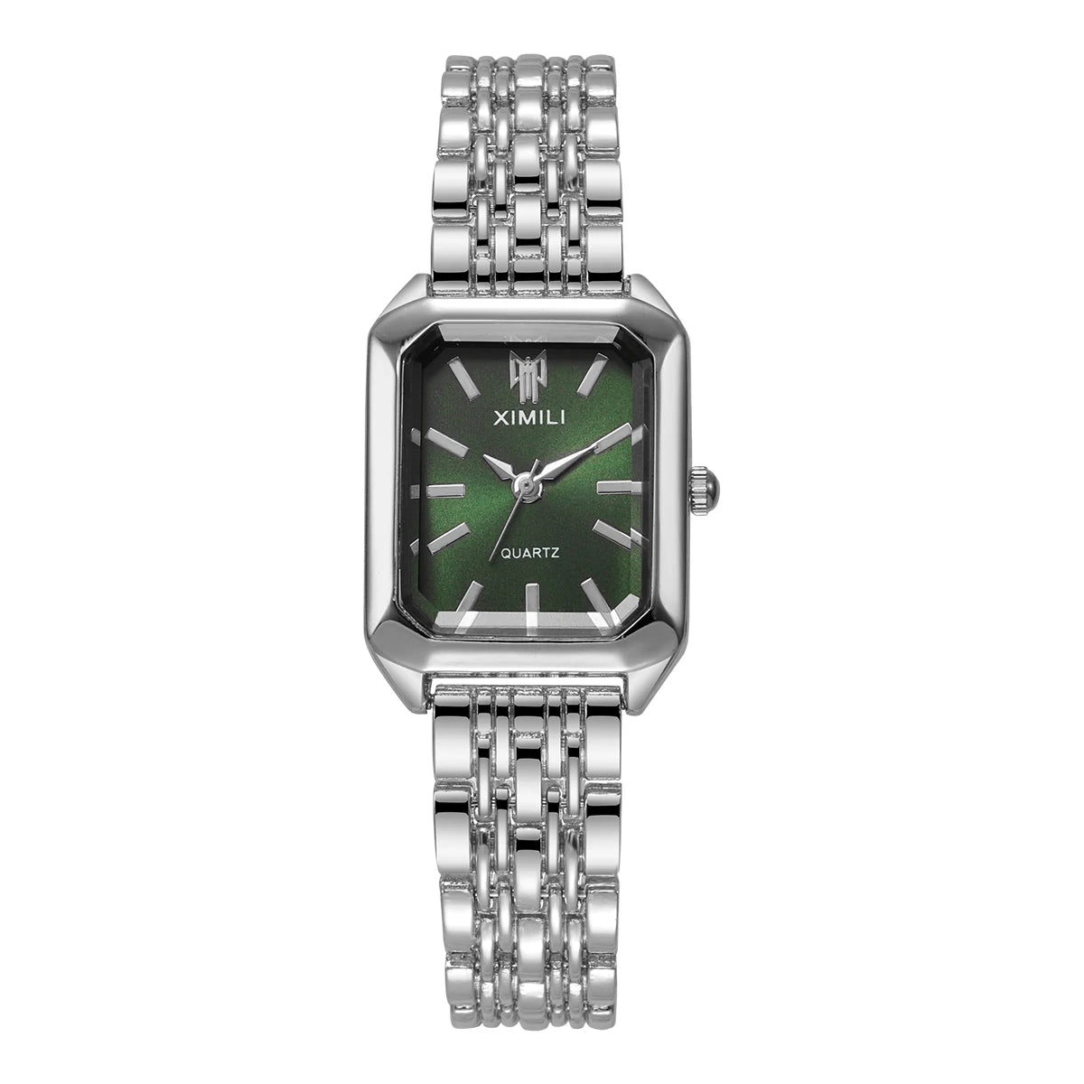 1/2/4PCS Fashion Rectangle Women Quartz Watches Stainless Steel Band Wristwatches for Girls Clock Reloj Mujer（Without Box）