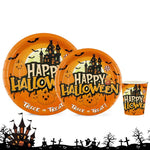 Halloween Themed Disposable Tableware Cups 7 Inch Plates 9 Inch Plates Halloween Party Decoration Supplies Festival Supplies