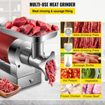 SucceBuy Electric Meat Grinder, 661 Lbs/Hour 1100 W Meat Grinder Machine 1.5 HP Electric Meat Mincer with 2 Grinding Plates,