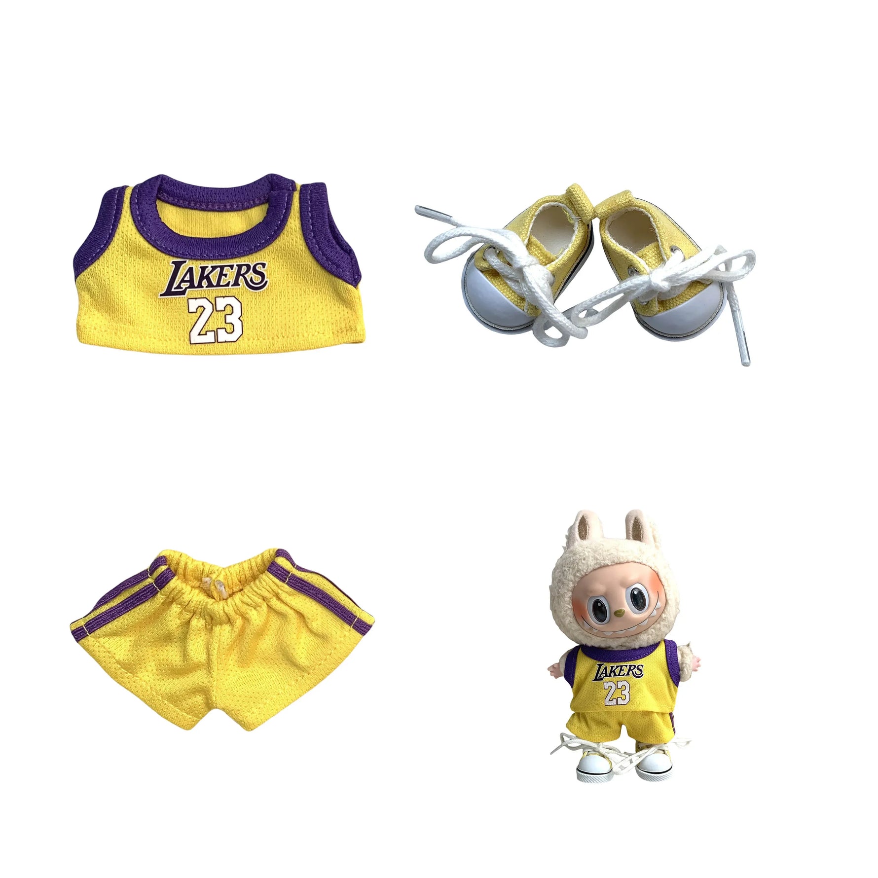 Clothes for Labubu  Basketball Player Clothing Kawaii Mini Plush Doll Clothes Doll Cute Athlete Idol Doll Accessories