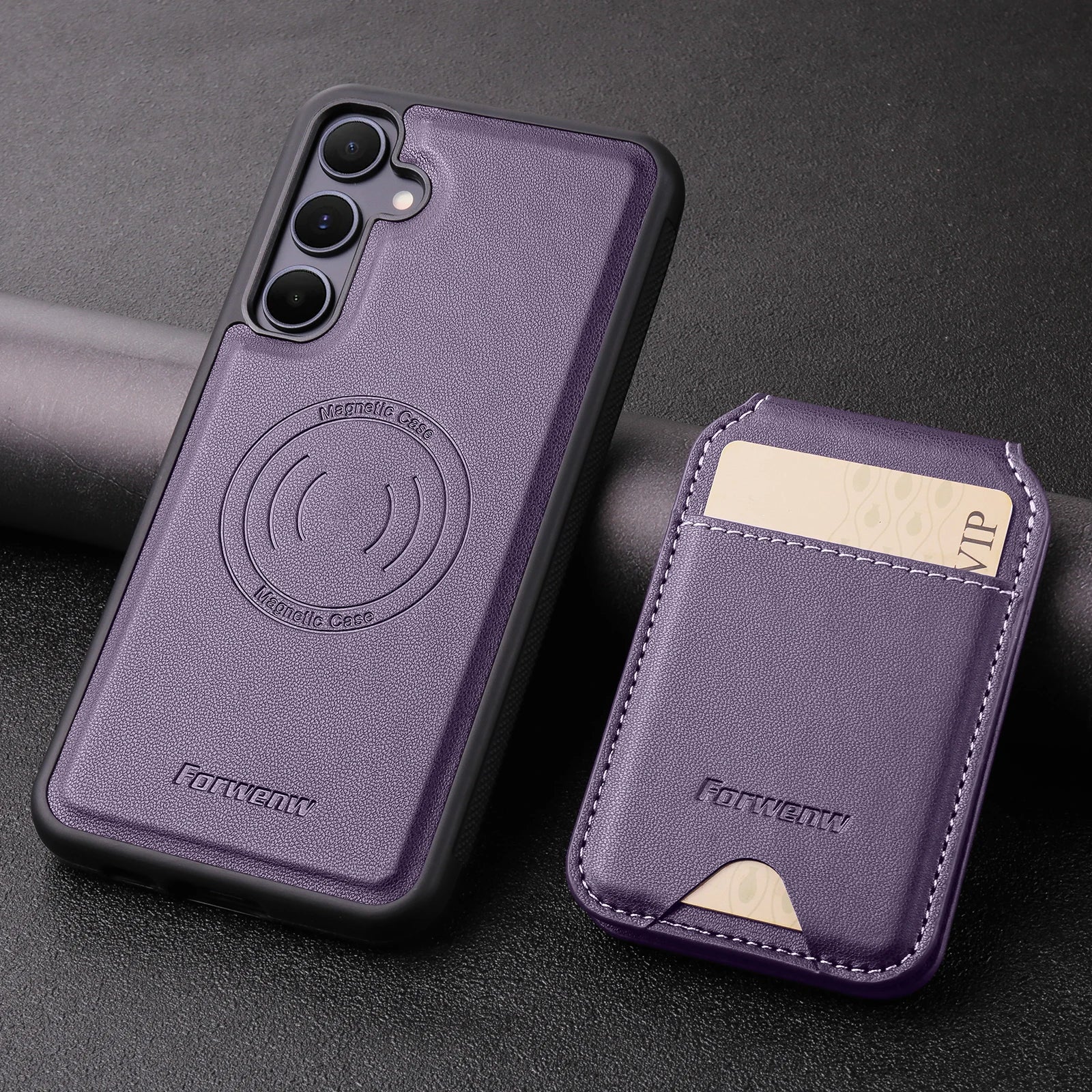 Leather Case For Samsung Galaxy A16 A36 A56 A55 A35 A15 A25 S25 S24 Ultra S23 S22 Plus + 2 in 1 Detachable Vertical Wallet Cover