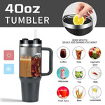 1pcs Watersy 40oz/1200ml Tumbler with Handle and Straw Lid Stainless Steel Keep Cold Vacuum Insulated Portable Car Travel Mug