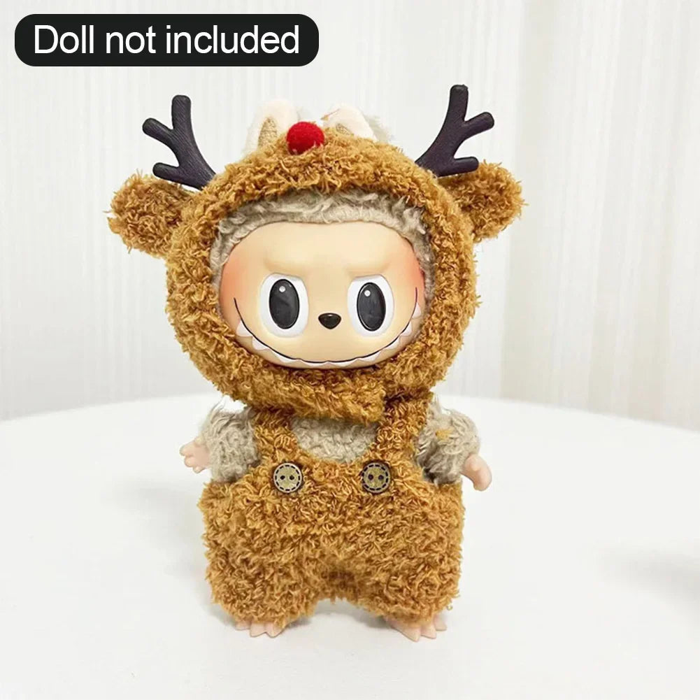 Ropa Labubu Cute Monkey Adventure Clothes Bear Rabbit Bib Pants Overalls Animal-themed Pendant Labubu Outfit Macaron Costume