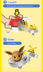 Pokemon spinning top ball toy action figure original Pikachu Charmander Squirtle Mew Eevee box gyro spin battle game poke child
