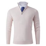 Spring Autumn Men's Smart Casual Knit Pullovers Fashion Half Zipper Stand Collar Solid Color Slim Fit Daily Knitted Sweater Men