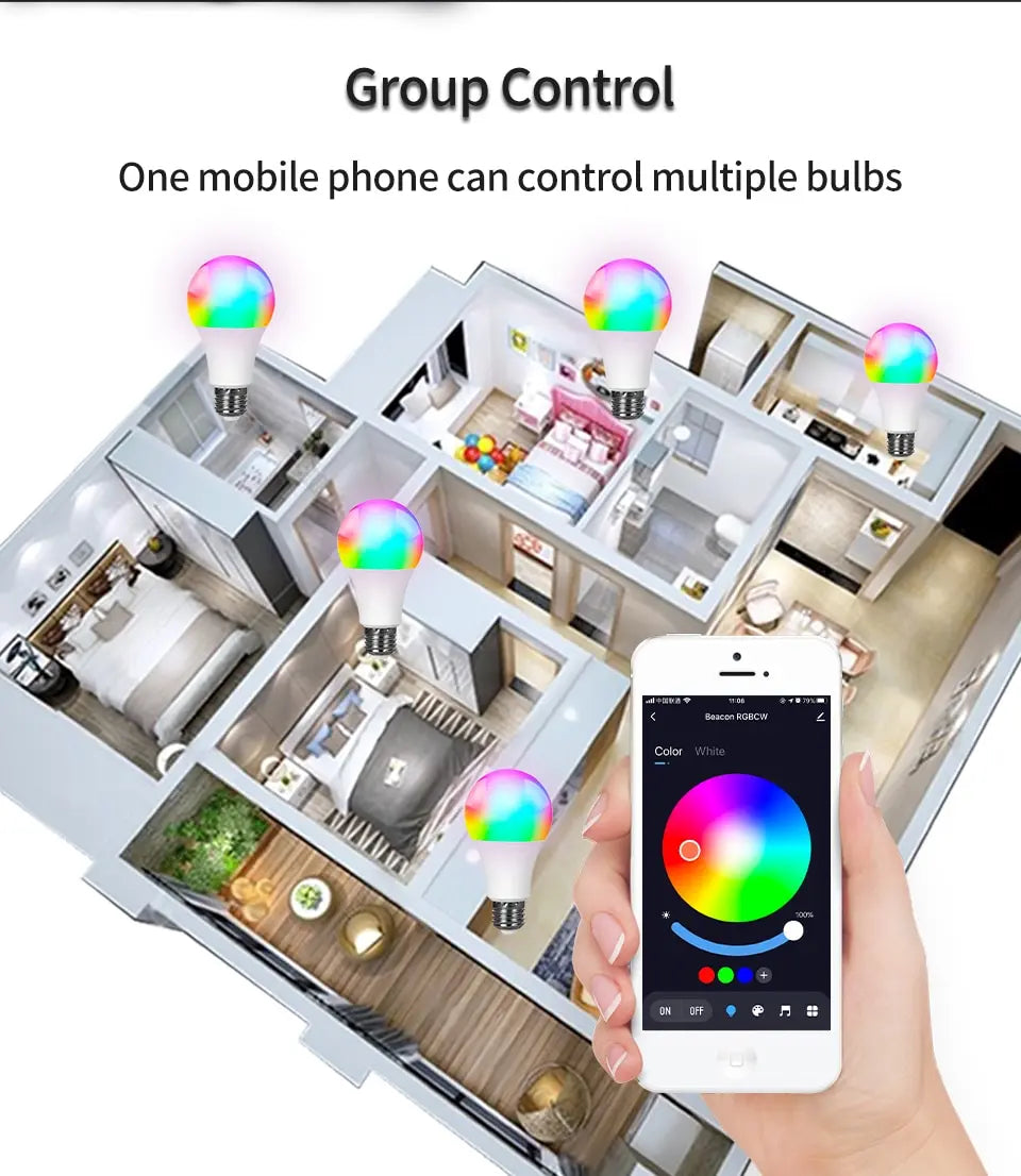 Smart WiFi Led Bulb E27 RGB LED Light cozylife APP Dimmable Lightbulbs Works With Alexa Google Home Voice Control Magic LED Lamp