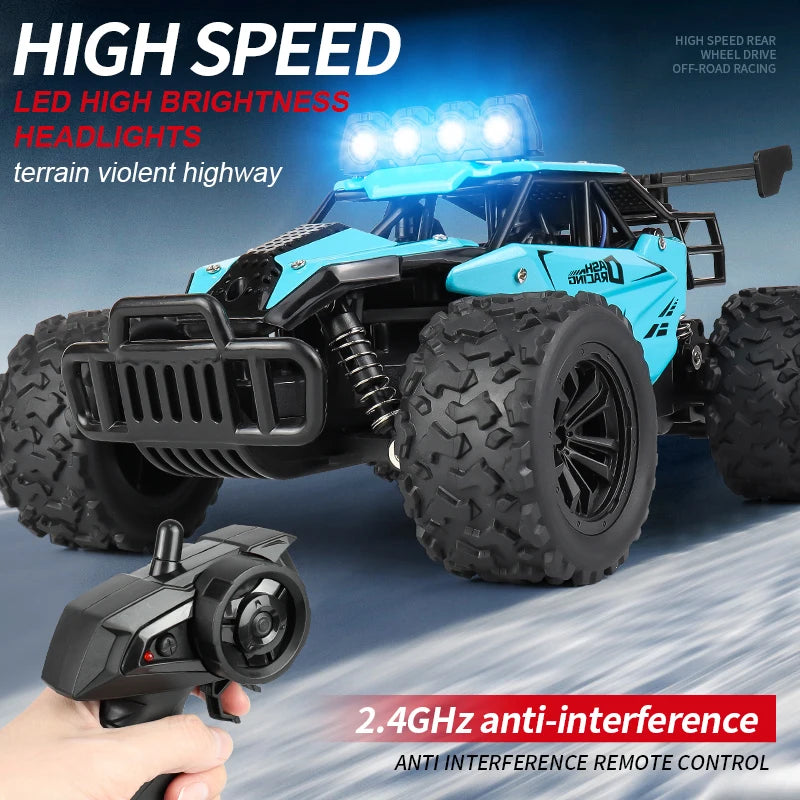 ZWN 1:16 20KM/H RC Car With LED Light 2.4G High Speed Off-Road Climbing 2WD Remote Control Car Toy Gifts for Boys Girls Kids