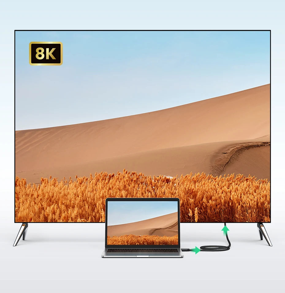 UGREEN HDMI-Compatible 2.1 Cable Ultra High-speed 8K/60Hz 4K/120Hz for Xiaomi Mi Box PS5 Splitter Cable Dolby Vision 48Gbps