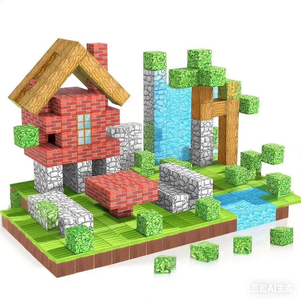 Magnetic Building Blocks Mine World Cube Magnet Set for Kid Age 3+ DIY Model Children Exercise thinking and Creativity Gift Doll