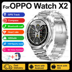 2025 New For OPPO Watch X2 Smart Watch Men AMOLED Outdoor Fashion GPS Compass Heart rate Waterproof Bluetooth Call Smartwatches