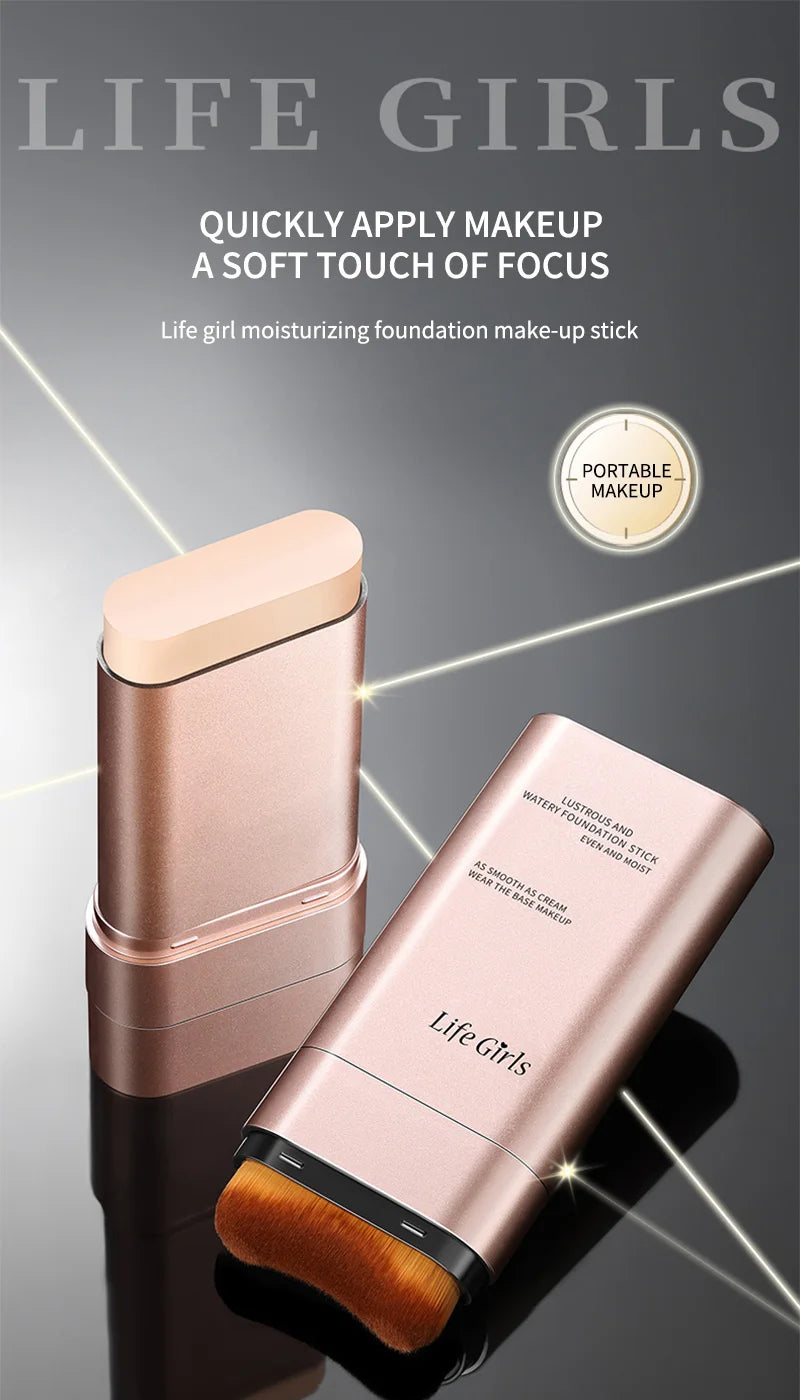 Clear and Moist Hydrating Foundation Naturally Perspective, Moisturizing, Bling, Glossy, Thin and Lightweight Double Head Makeup Foundation Rotated, More Comfortable, Waterproof Function, Easy to Makeup, Easy to Use