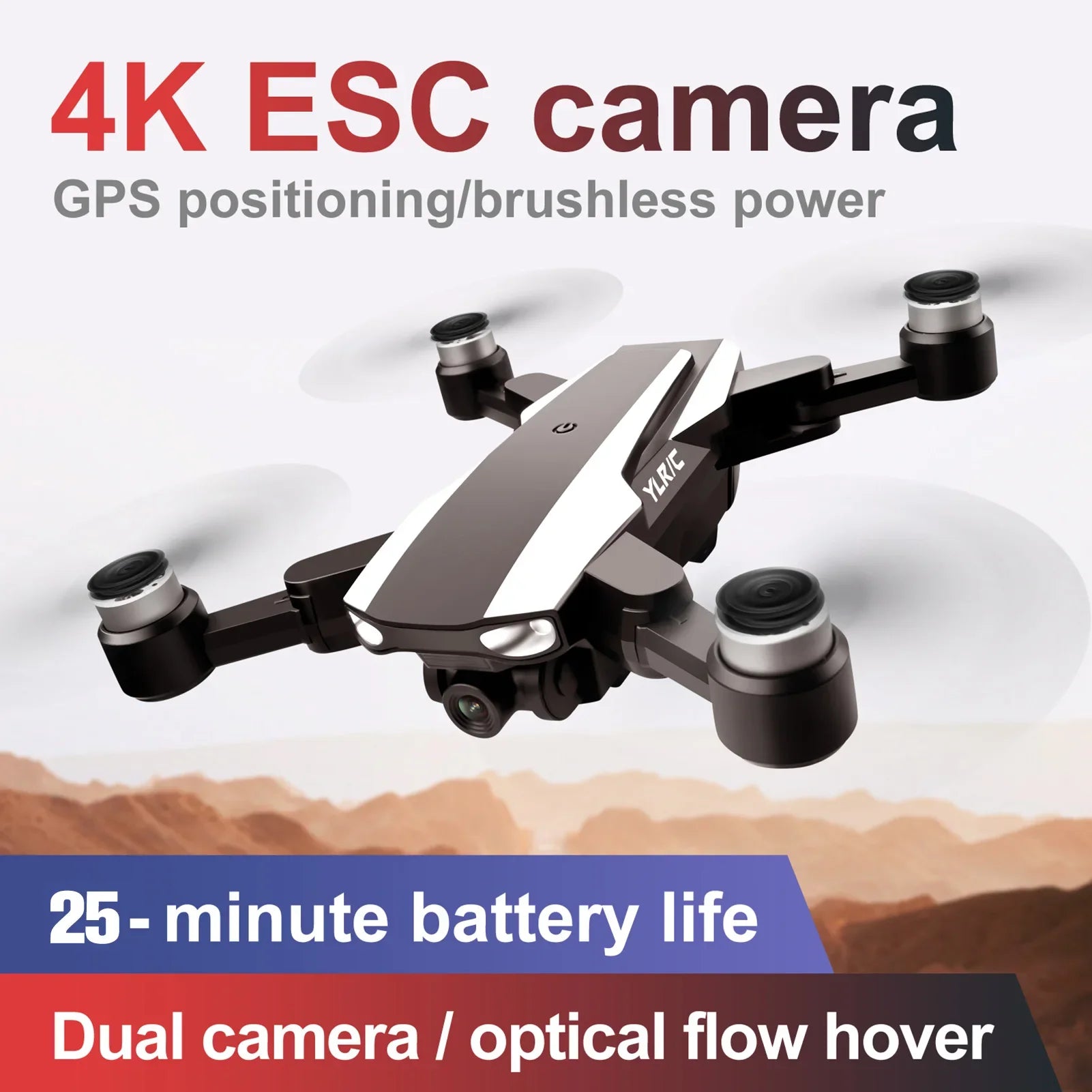 S105 RC Drone with Camera 4k Drone Dual Camera with ESC 5G WIFI GPS Brushless Motor Photo Video Optical Follow Quadcopter