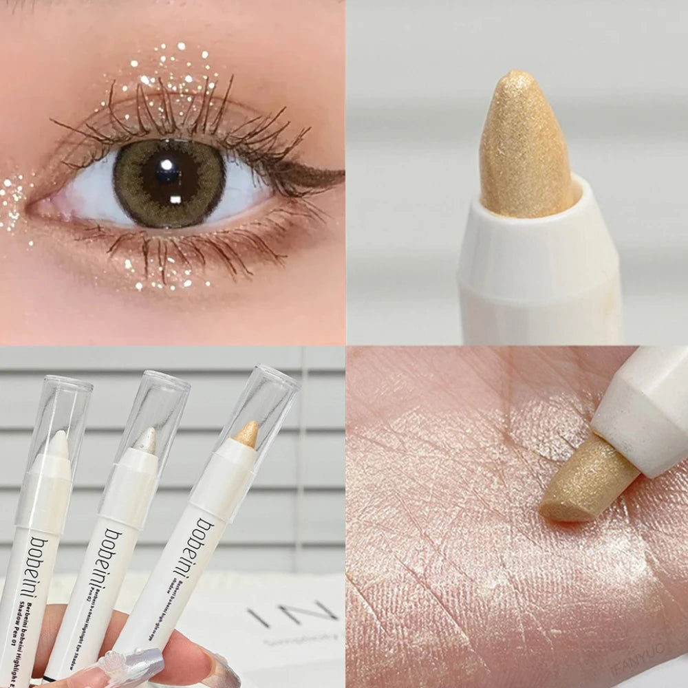 Eye Makeup Highlighter Pencil, Undereye Brightener Pencil, Dual-End Eye Shadow Stick, Smudge-Proof Eye Makeup Face Contouring