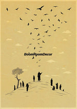 Retro Abstract Creative Poster Kraft Paper Nostalgia Canvas Prints Modern Landscape Coffee Bar Wall Art Posters Living Decor