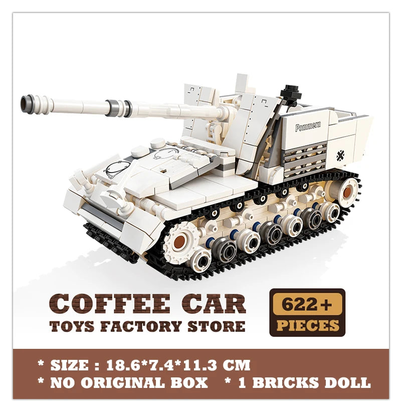 WW2 Classic Anti-tank Gun Building Blocks Army Weapon Toys Military Armored Cars MOC Bricks Tank Model Adult Children Gifts NEW