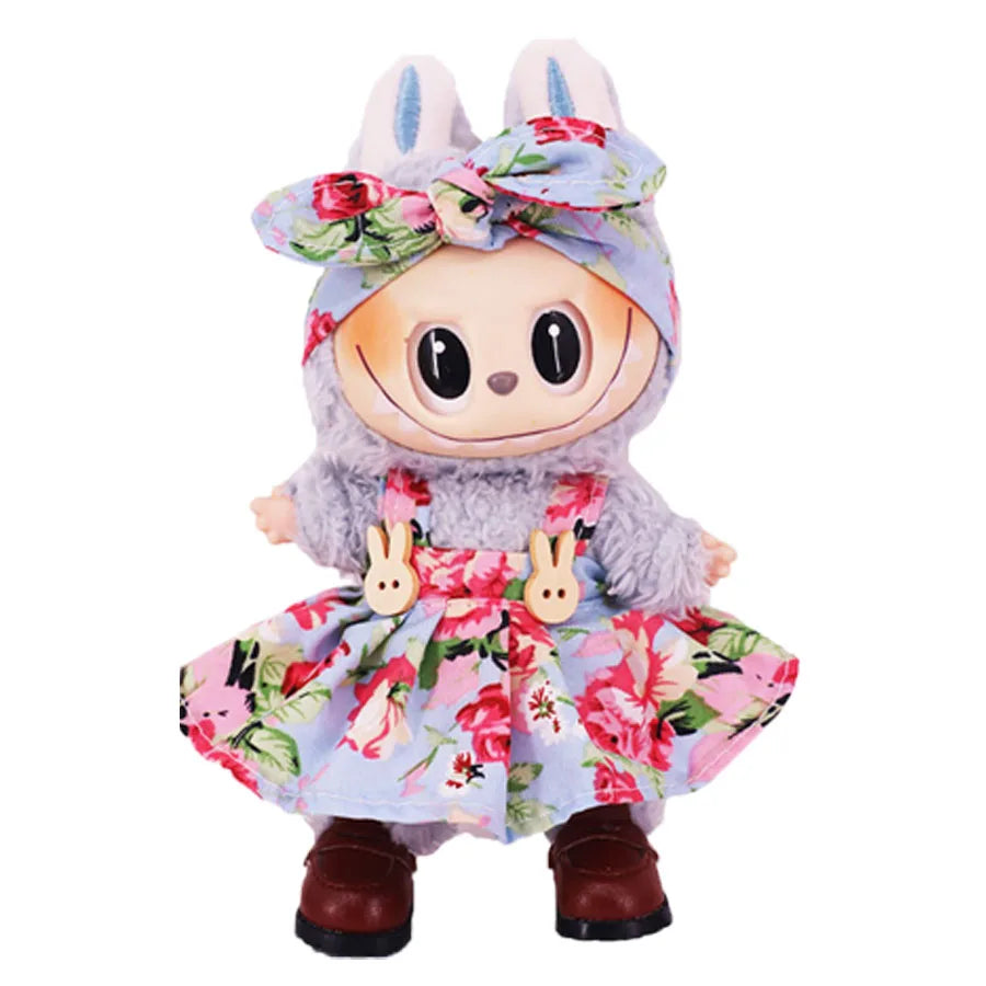Doll Bedding Furniture For labubu 17cm Plush Doll Clothes Accessories Girl‘s Toys Birthday Christmas Gift