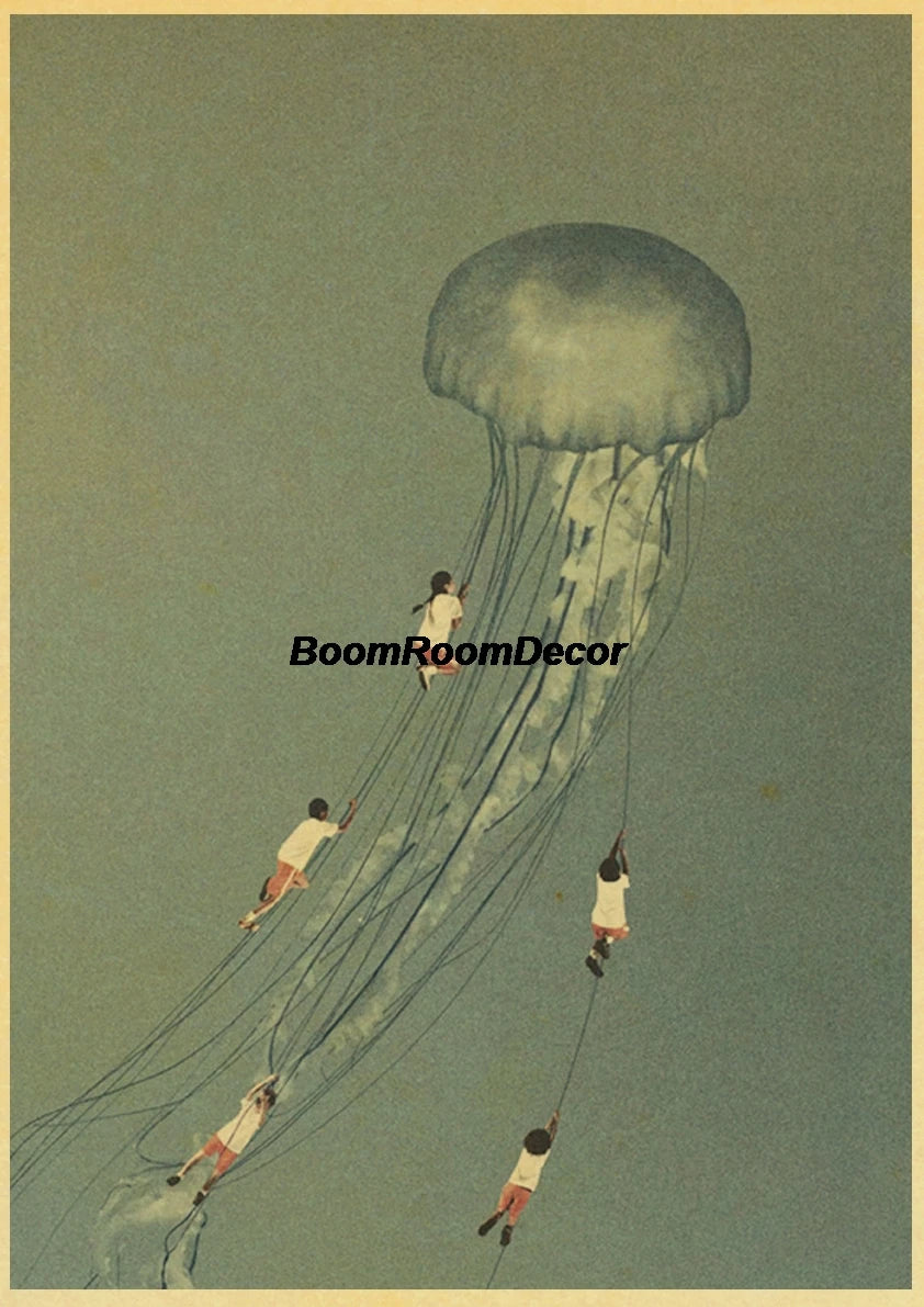 Retro Abstract Creative Poster Kraft Paper Nostalgia Canvas Prints Modern Landscape Coffee Bar Wall Art Posters Living Decor