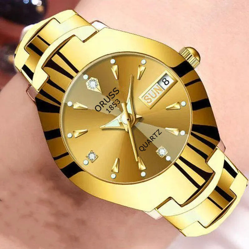 Gorgeous beautiful women's watch personality chic fashion all durable high-end atmosphere gentle trend double calendar durable c