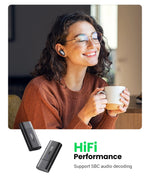 UGREEN 2 in 1 Bluetooth Car Adapter Bluetooth 5.1 Stereo Transmitter Receiver Wireless 3.5mm Aux Jack Adapter Car Kit Mic