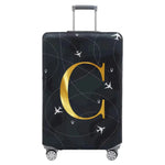 Luggage Compartment Protective Cover Letter Series Black Wear Resistant Fabric Dust Cover for18-32 Inch Travel Case Covers