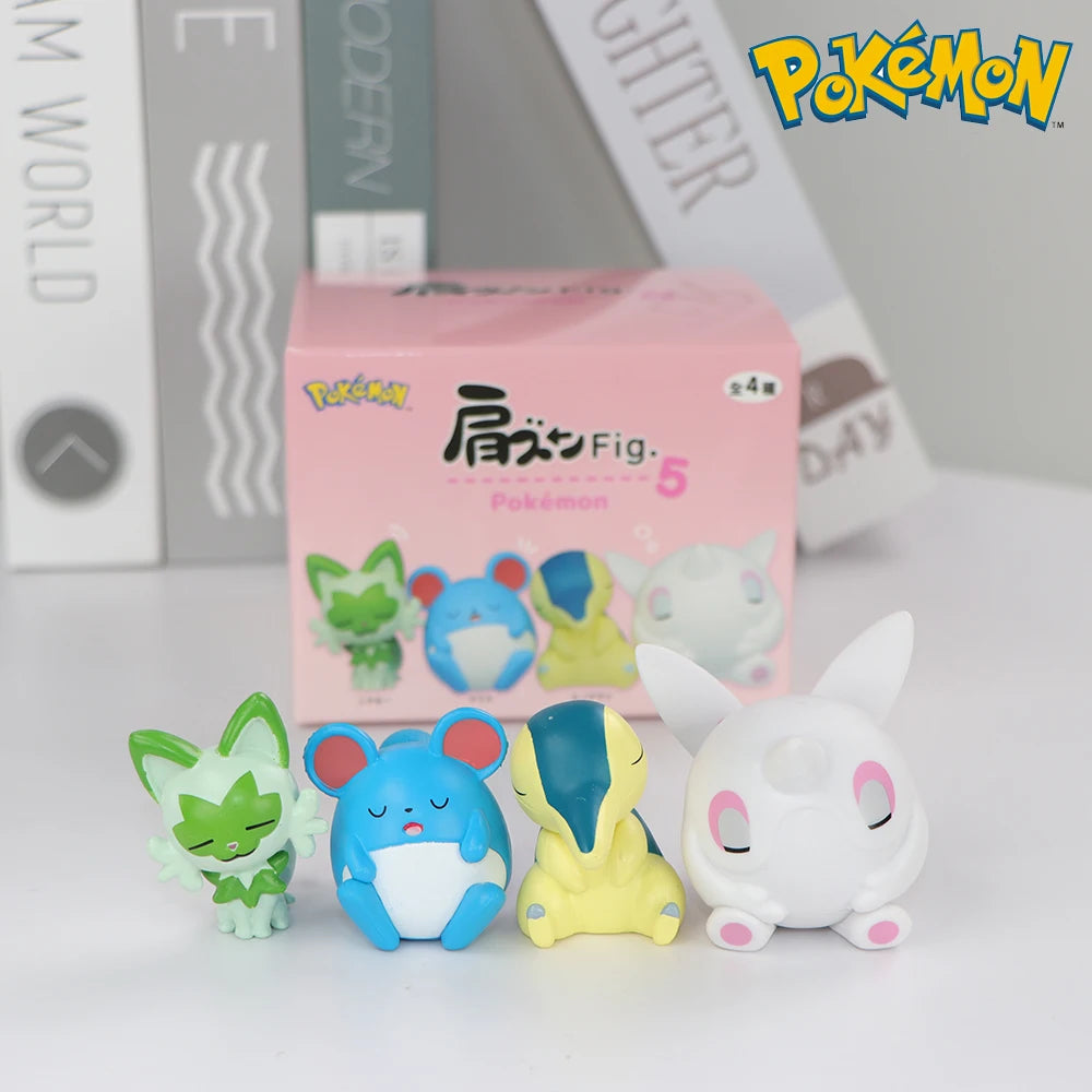 Pokemon Figure Toys Fuecoco Mew Gengar Sylveon Sprigatito 4-6pcs PVC Model Dolls Cute Small Desktop Decoration Gifts With Box