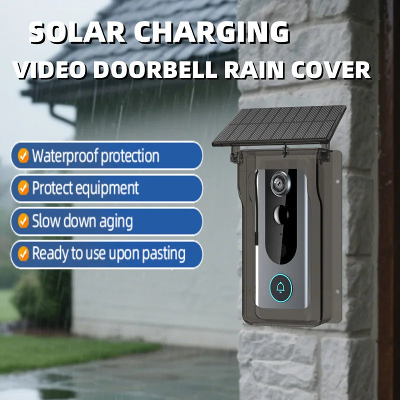 Wireless Doorbell Camera with Solar Cover 1080P Video Intercom Motion Detect Night Vision Waterproof Outdoor Smart Doorbell Wifi