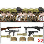 Military WW2 German Navy Armored Troops Building Blocks US 101st Britain Soviet Union Soldiers Infantry Weapons Bricks Toys Kids
