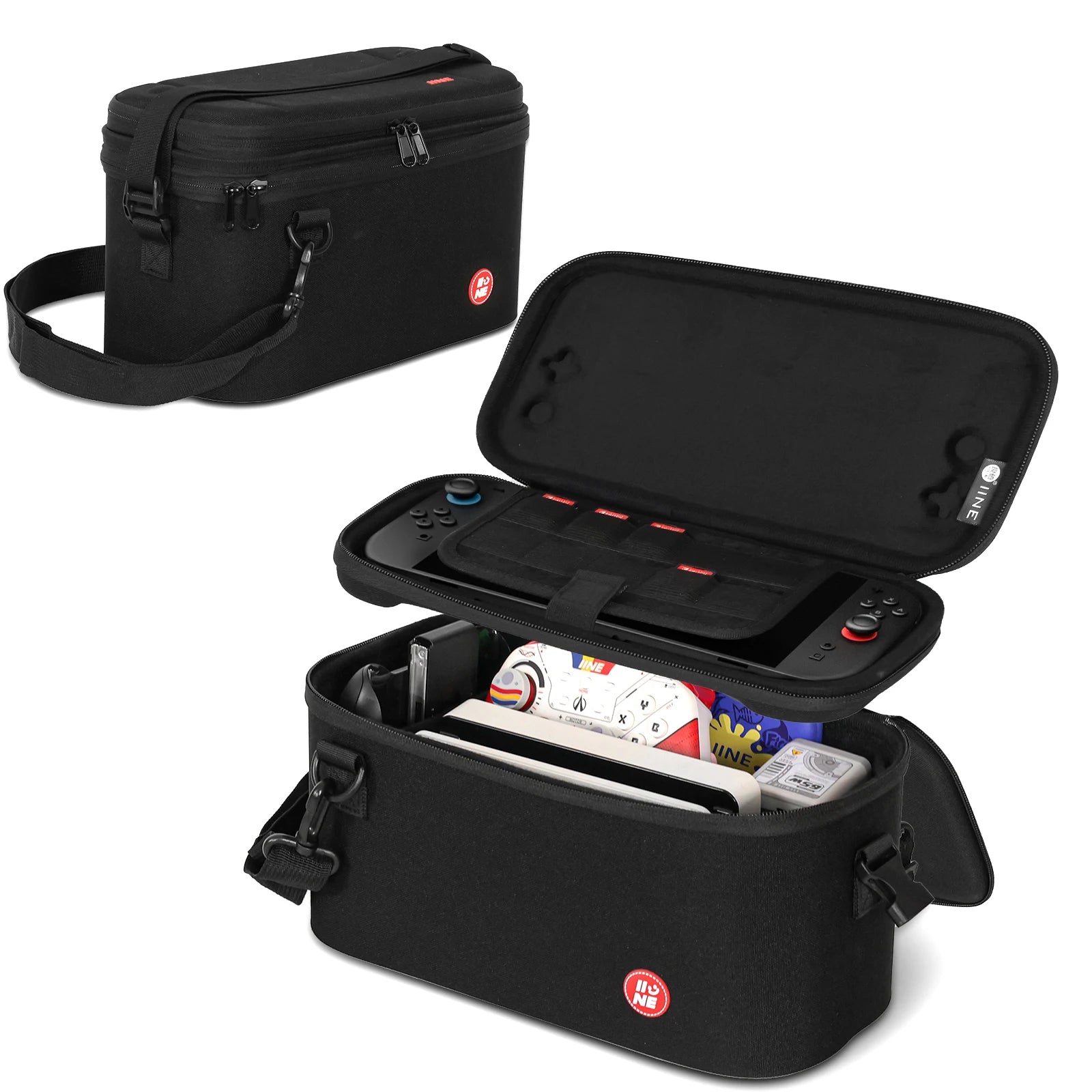 IINE SPLIT CARRYING STORAGE BAG FOR SWITCH 2  / Large Capacity & Detachable Design & Durable EVA Material & Shockproof & Drop-re