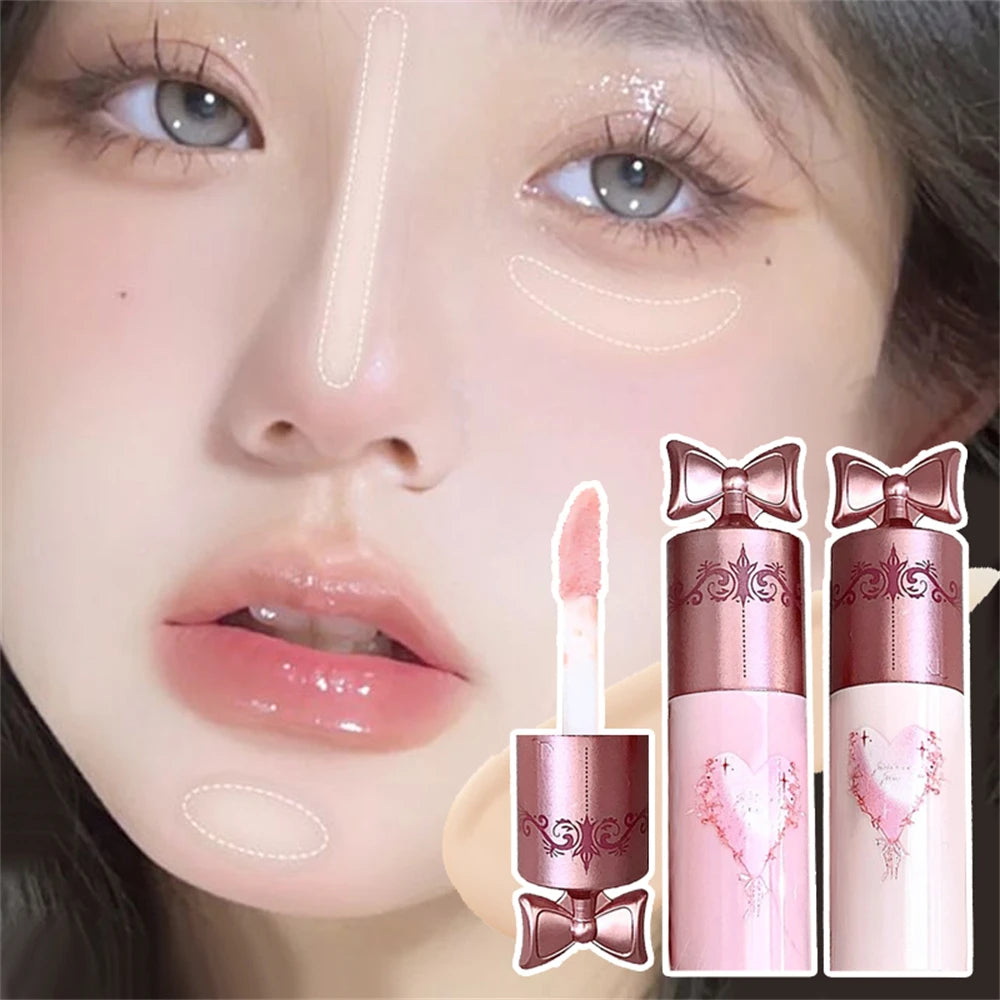 Brightening Highgloss Liquid Concealer Stick Hydrates Lasting Full Coverage Concealer Makeup Concealing Lip Groove Dark Circle