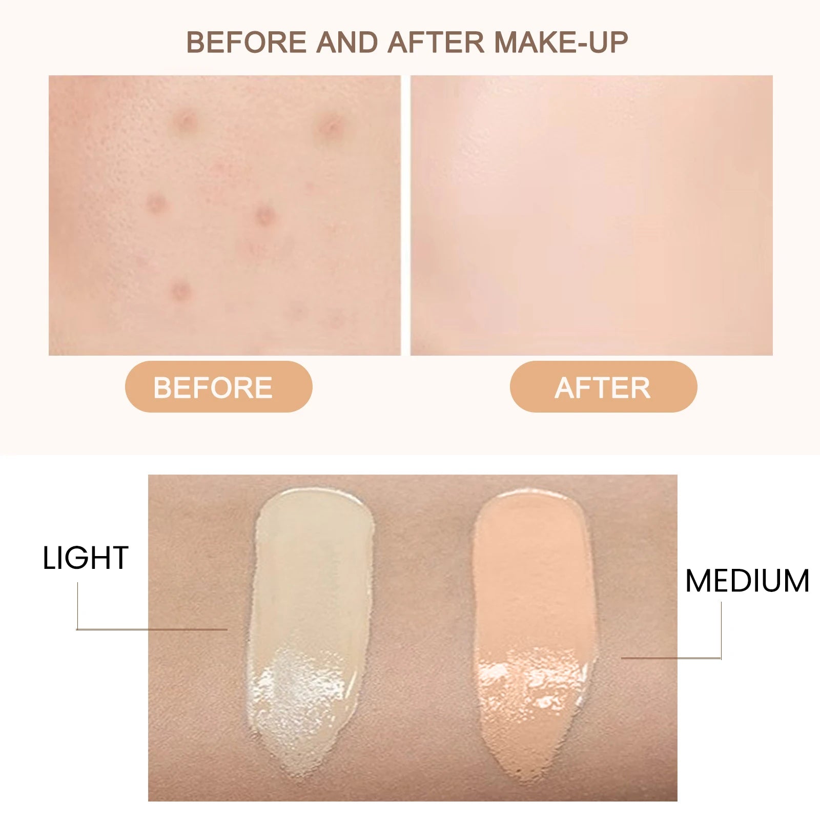 1/2/3pcs CC Cream Foundation Waterproof Brighten Moisturizing Foundation Concealer Oil-Control Sunscreen Spf 50 Makeup Product