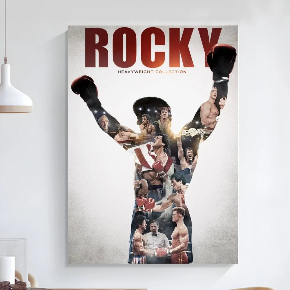 Rocky Balboa Classic Movie Poster Art Self-adhesive Art Small Poster HD Quality Poster Wall Art Painting Study Wall Decoration